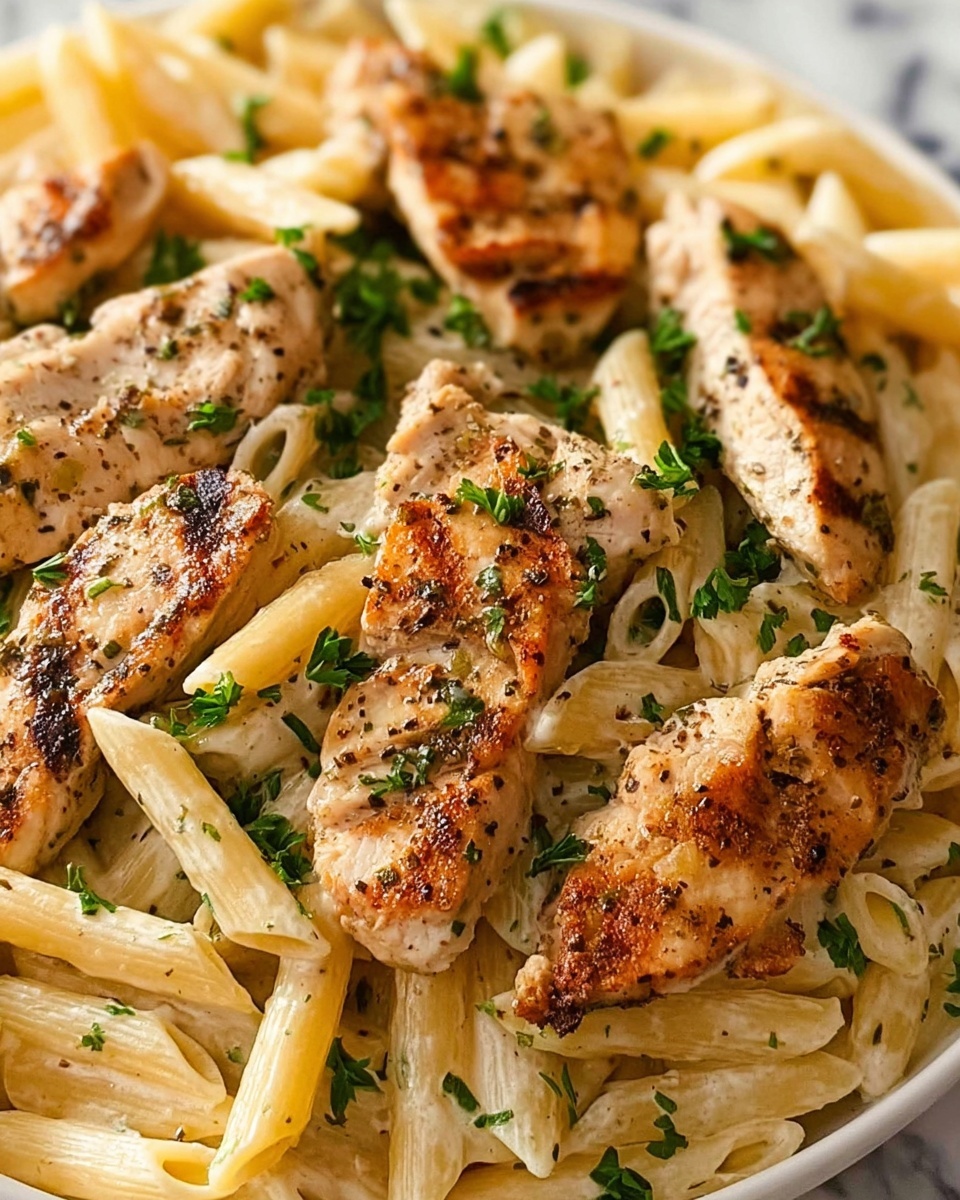 Creamy Garlic Chicken & Penne Recipe - Recipe Image
