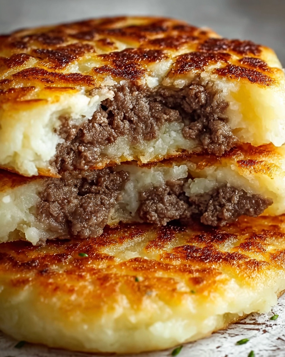 Potato Pancakes with Savory Beef and Cheese Recipe - Recipe Image