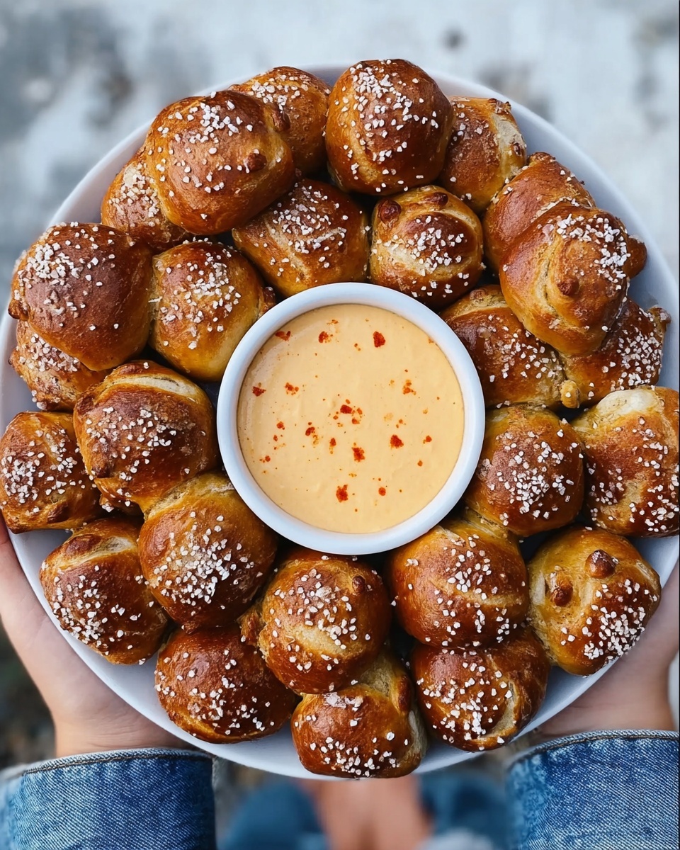 Soft Pretzel Bites with Vegan Cheese Sauce Recipe - Recipe Image