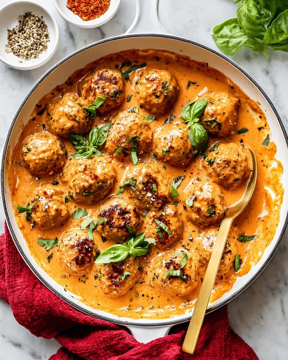 Creamy Marry Me Chicken Meatballs Recipe - Recipe Image