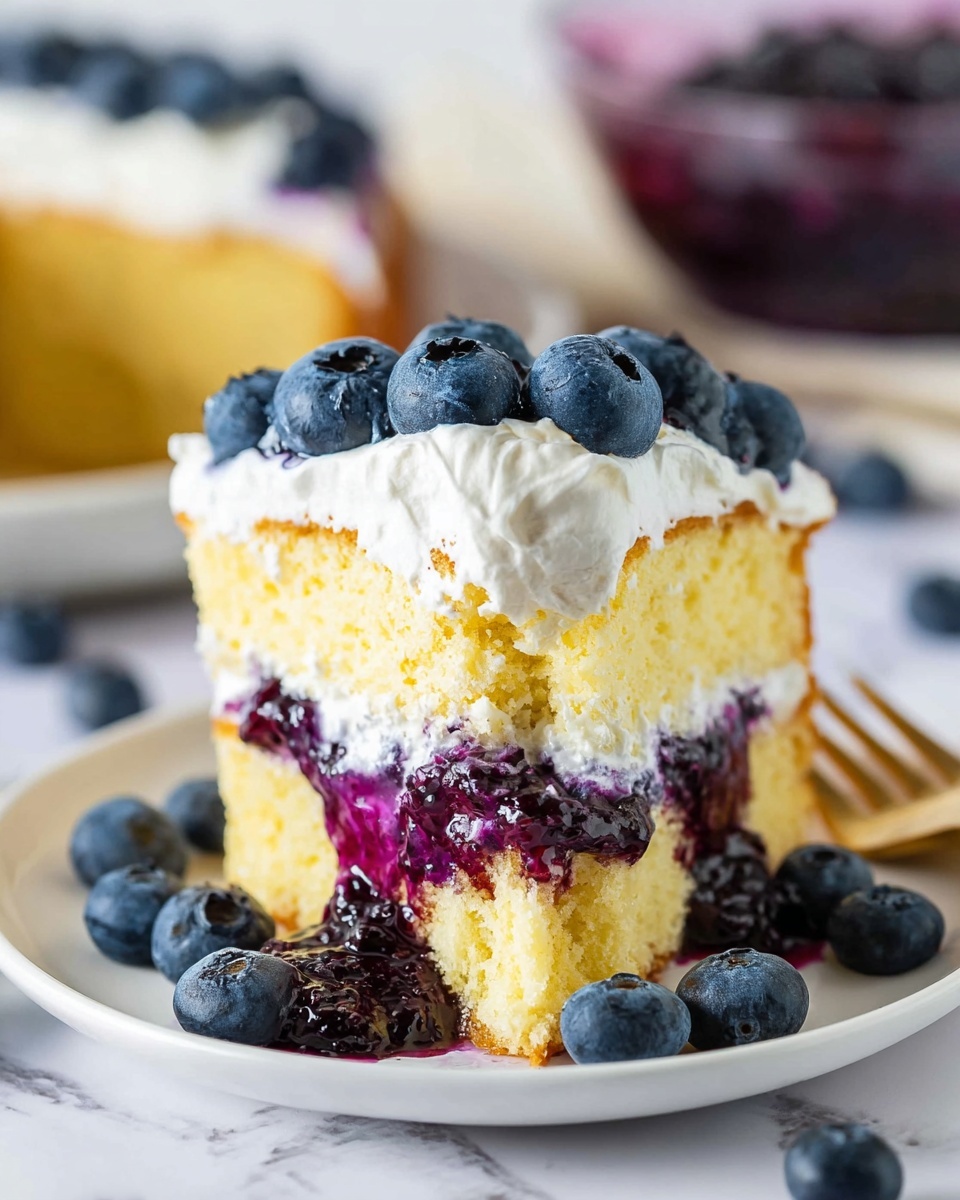Blueberry Lemon Poke Cake Recipe - Recipe Image