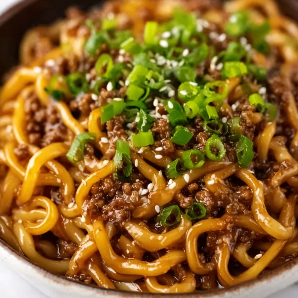 Mongolian Ground Beef Noodles Recipe - Recipe Image