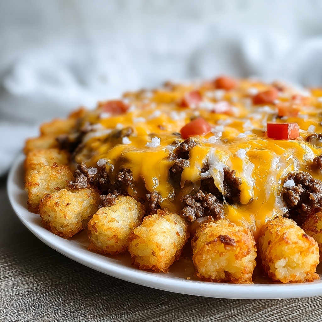Cheesy Tater Tot Casserole with Ground Beef and Rotel Recipe - Recipe Image