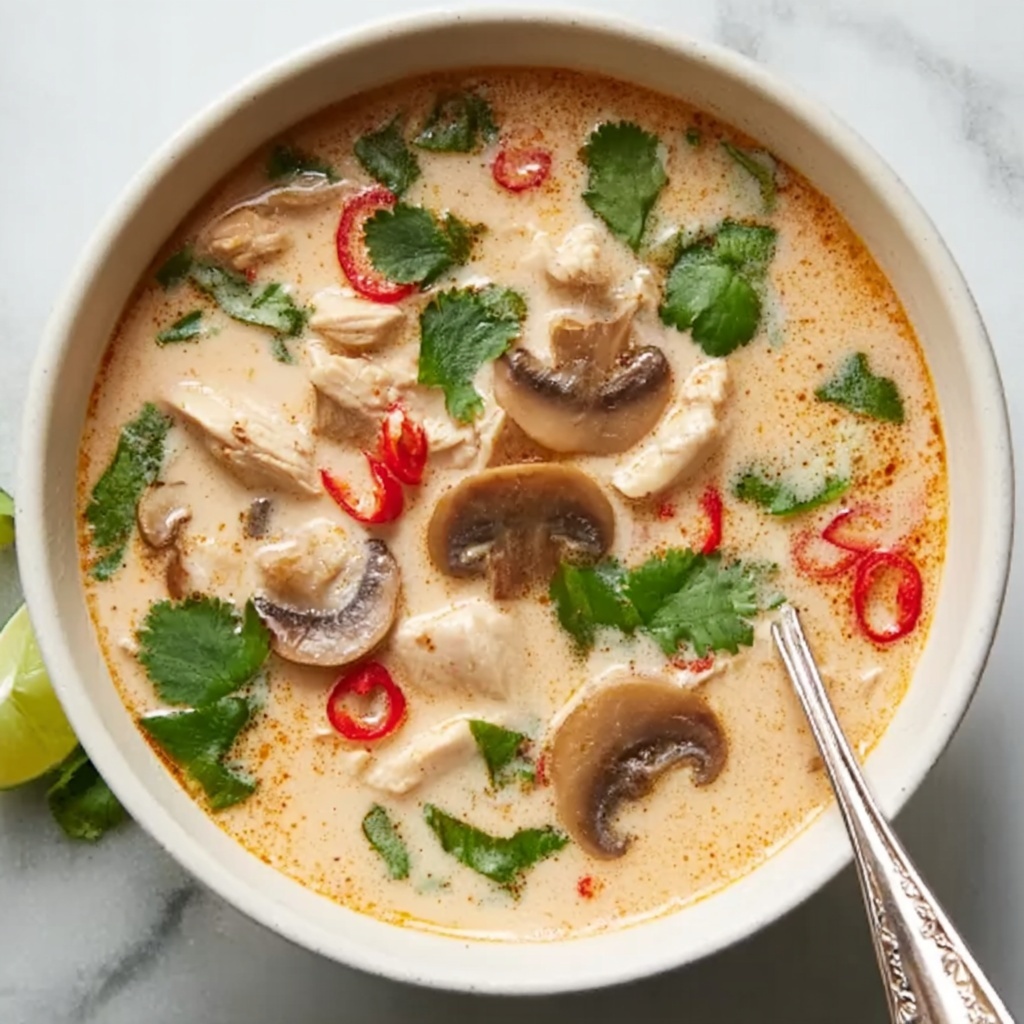 Slow Cooker Tom Kha Soup (Thai Coconut Chicken Soup) Recipe - Recipe Image