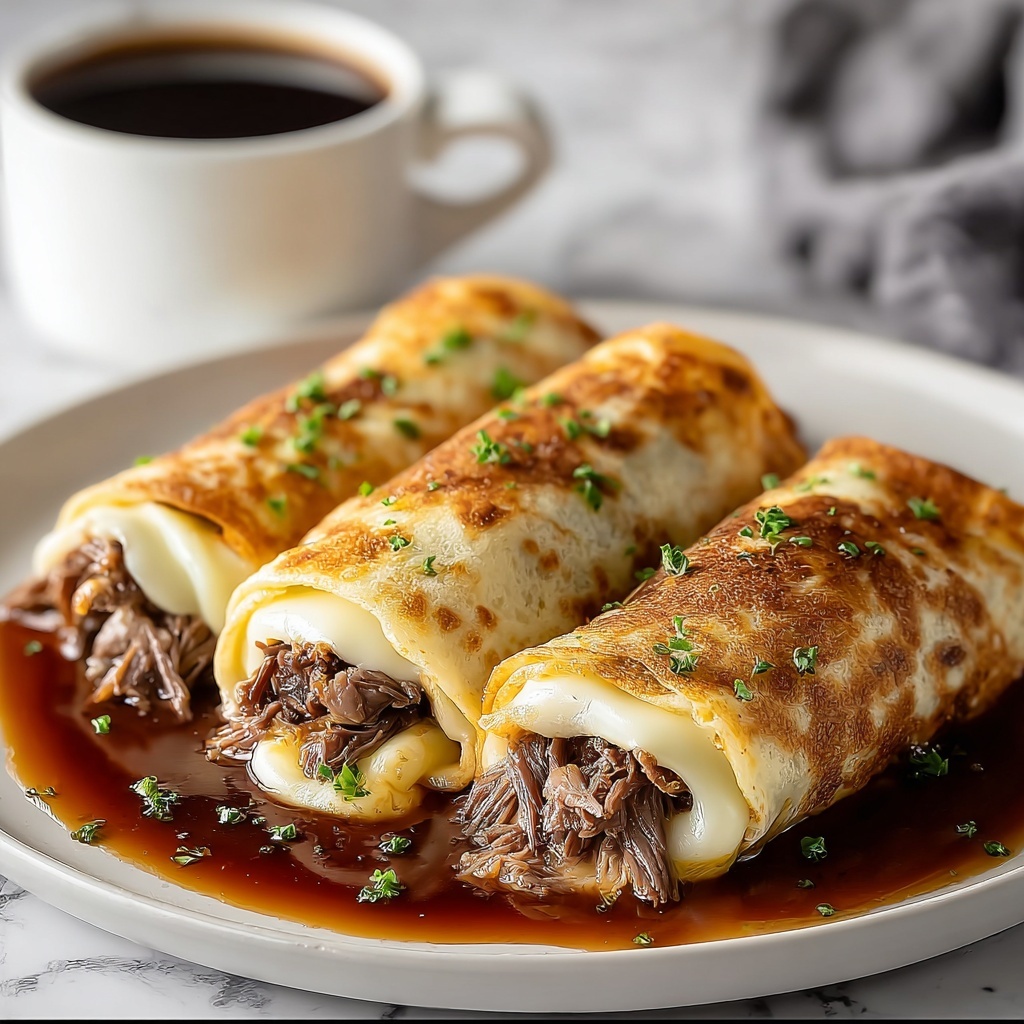 French Dip Tortilla Rollups: Easy Beefy Appetizer Recipe - Recipe Image