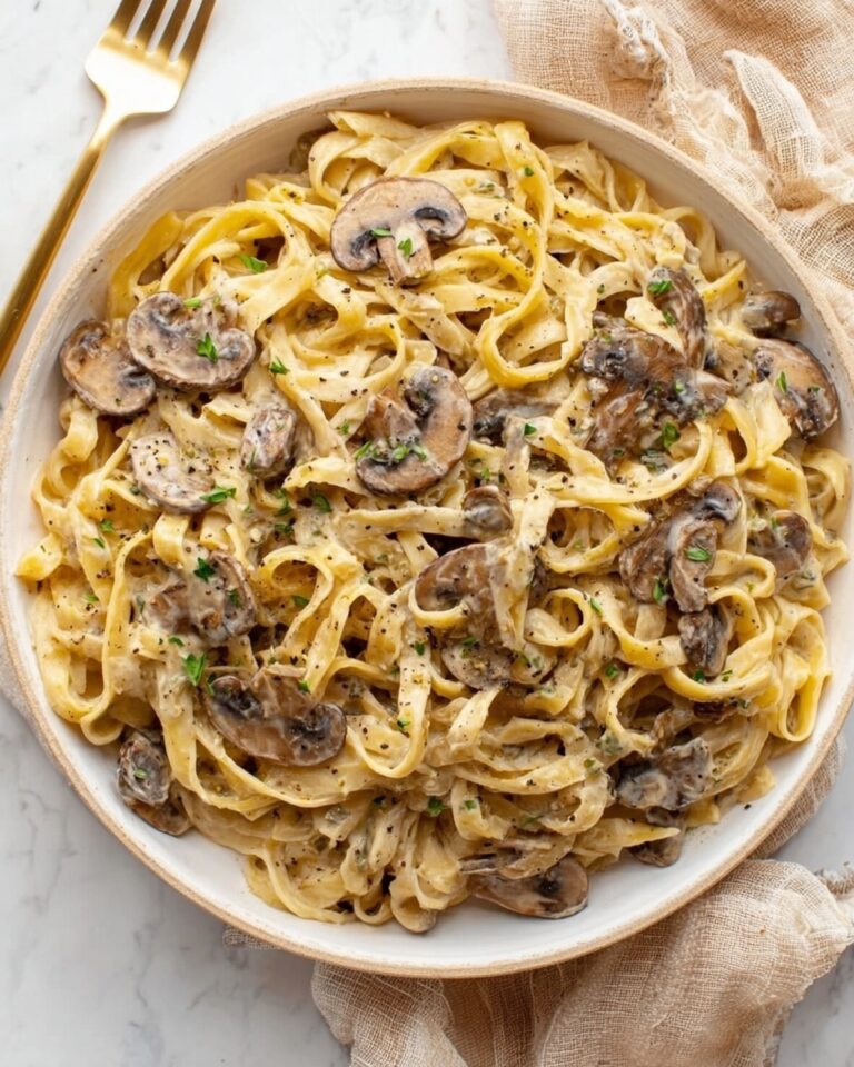 Creamy Mushroom Fettuccine Pasta Recipe