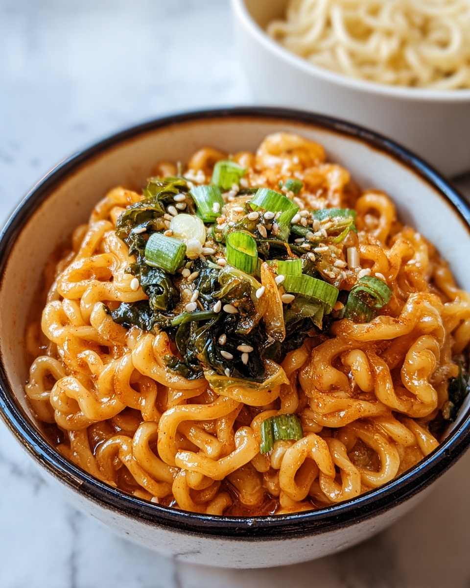 Easy Kimchi Noodles Recipe - Recipe Image