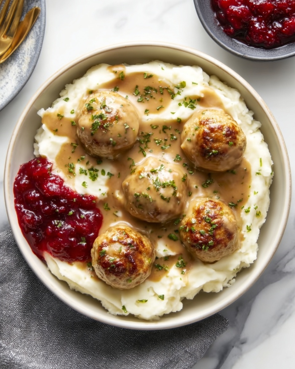 Chicken Swedish Meatballs in Creamy Gravy Recipe - Recipe Image