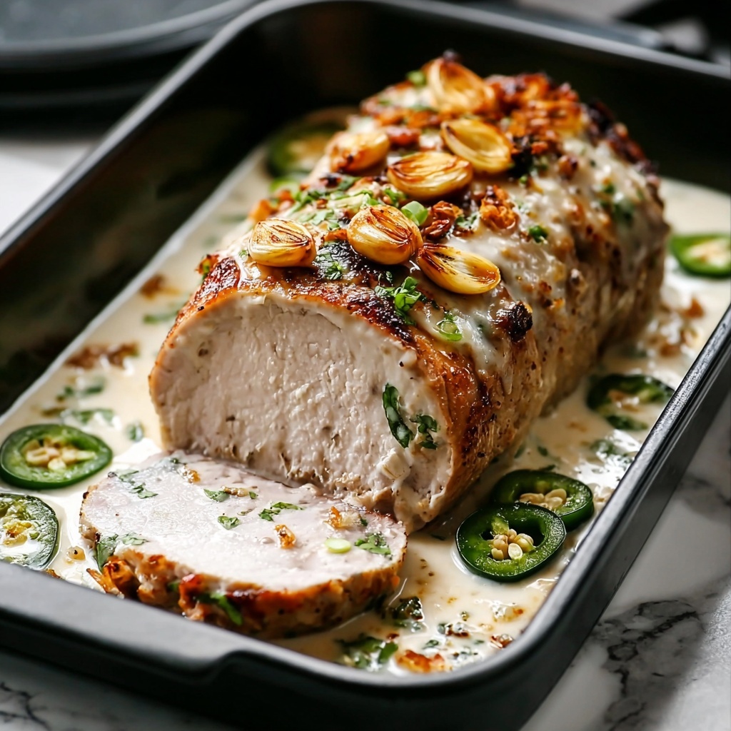 Creamy Jalapeno-Stuffed Pork Loin Wrapped in Bacon Recipe - Recipe Image