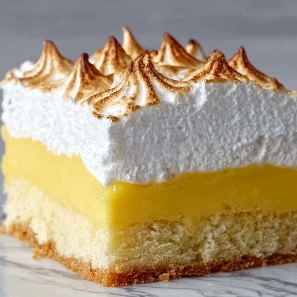 Lemon Cake with Fluffy Meringue Layers Recipe - Recipe Image