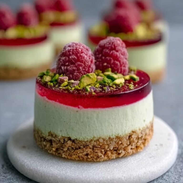 Raspberry Pistachio Mousse Cakes Recipe