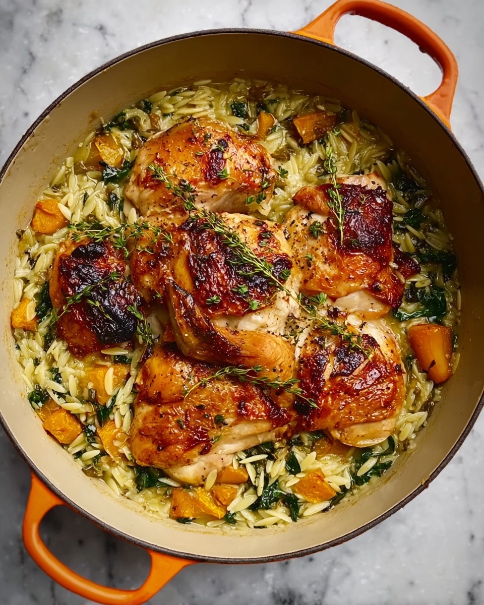 Chicken in a Pot with Lemon and Orzo Recipe - Recipe Image