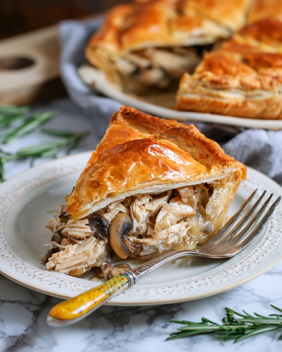 Savory Chicken and Mushroom Puff Pastry Delight Recipe - Recipe Image