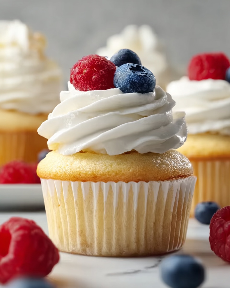Angel Food Cupcakes with Whipped Cream and Berries Recipe - Recipe Image