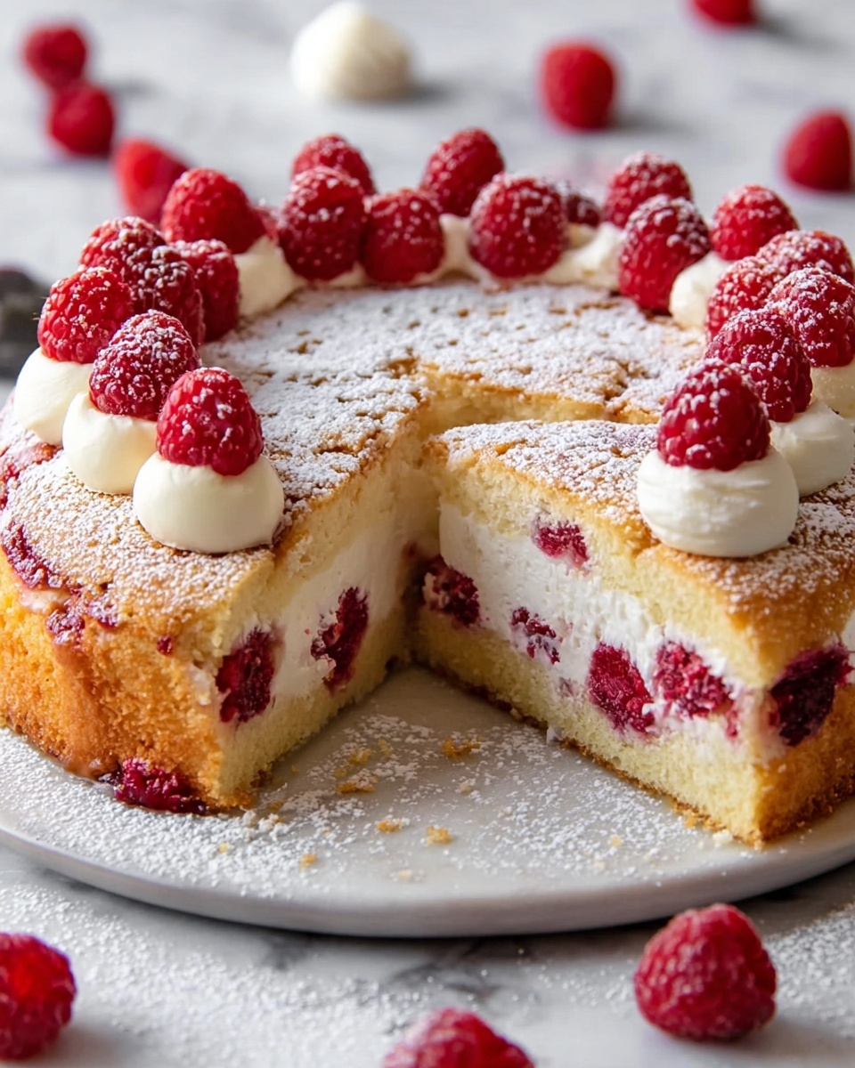 White Chocolate Chip Raspberry Cake Recipe - Recipe Image