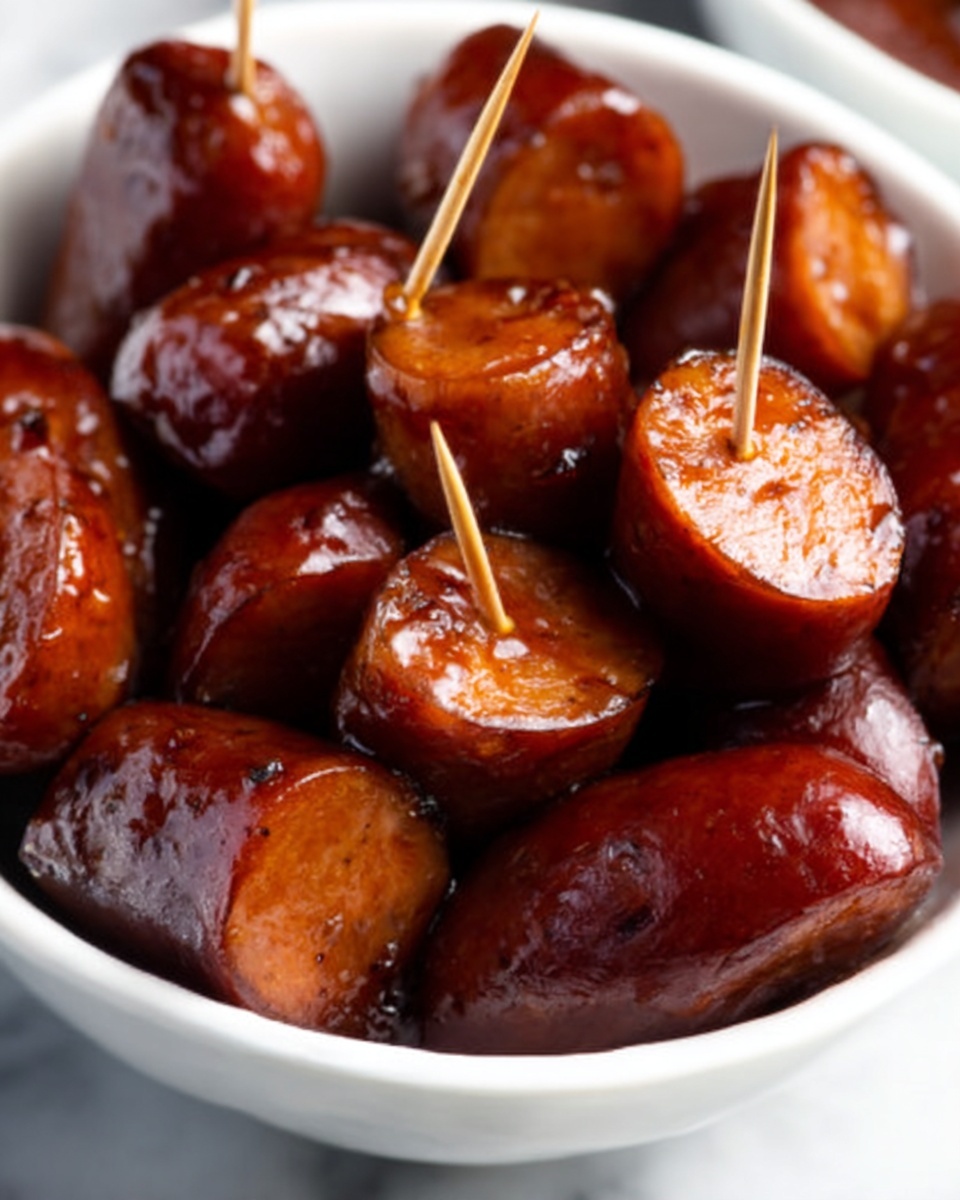 BBQ Smoked Sausage with Charred Peppers and Onions Recipe - Recipe Image