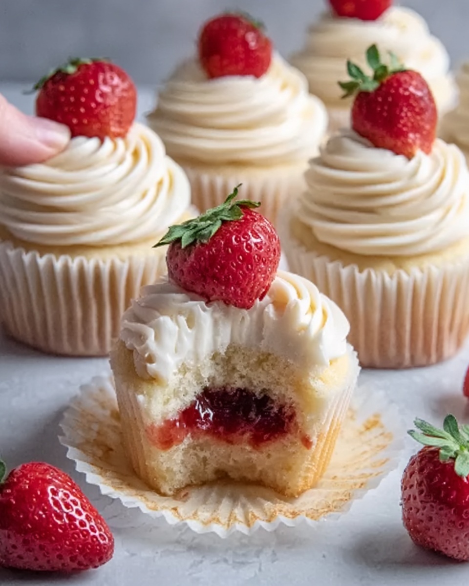 Strawberry Filled Cupcakes Recipe - Recipe Image