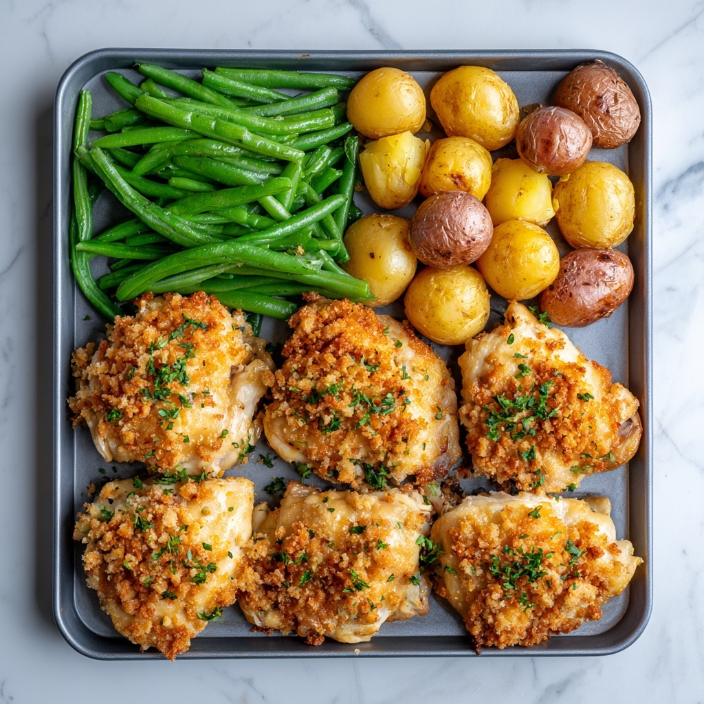 Parmesan Crusted Chicken Sheet Pan Dinner Recipe - Recipe Image