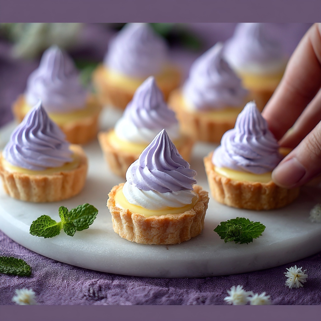 Mini Lemon Tart with Lilac Meringue Recipe - Recipe Image