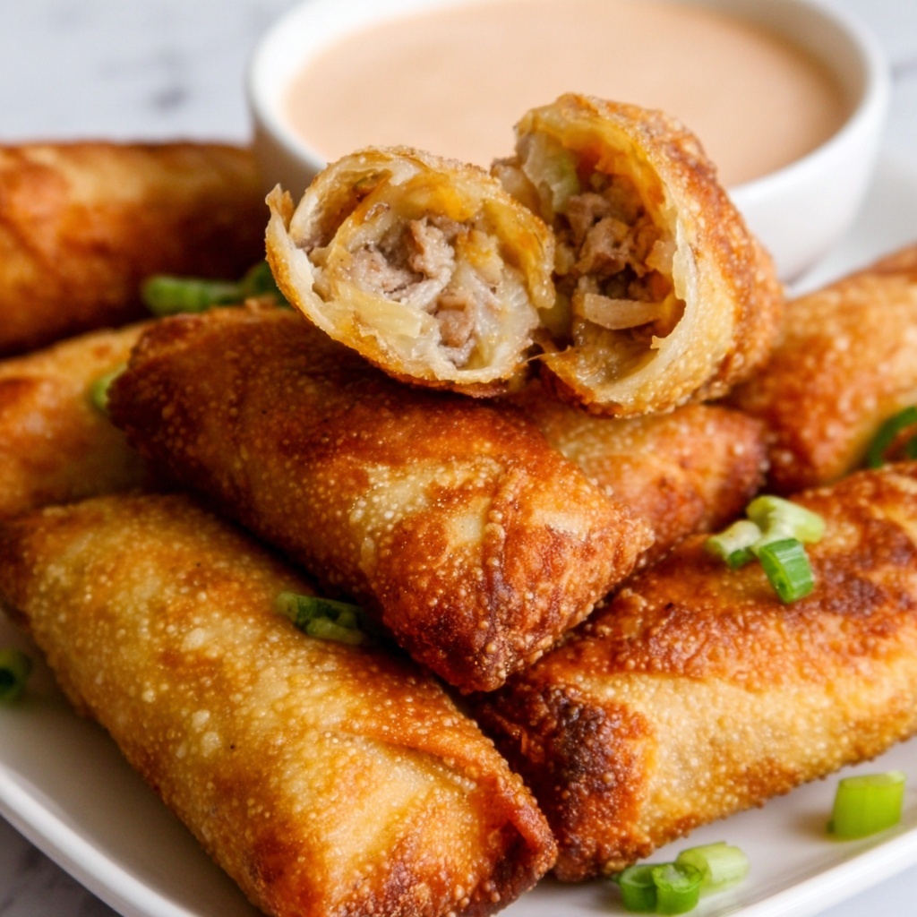 Air Fryer Crab Cake Egg Rolls with Fire Sauce Recipe - Recipe Image