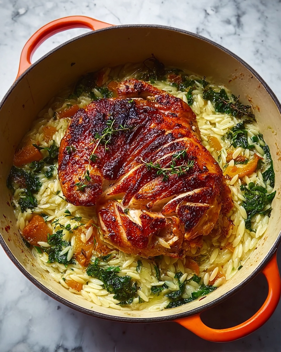 Chicken in a Pot with Lemon and Orzo Recipe - Recipe Image