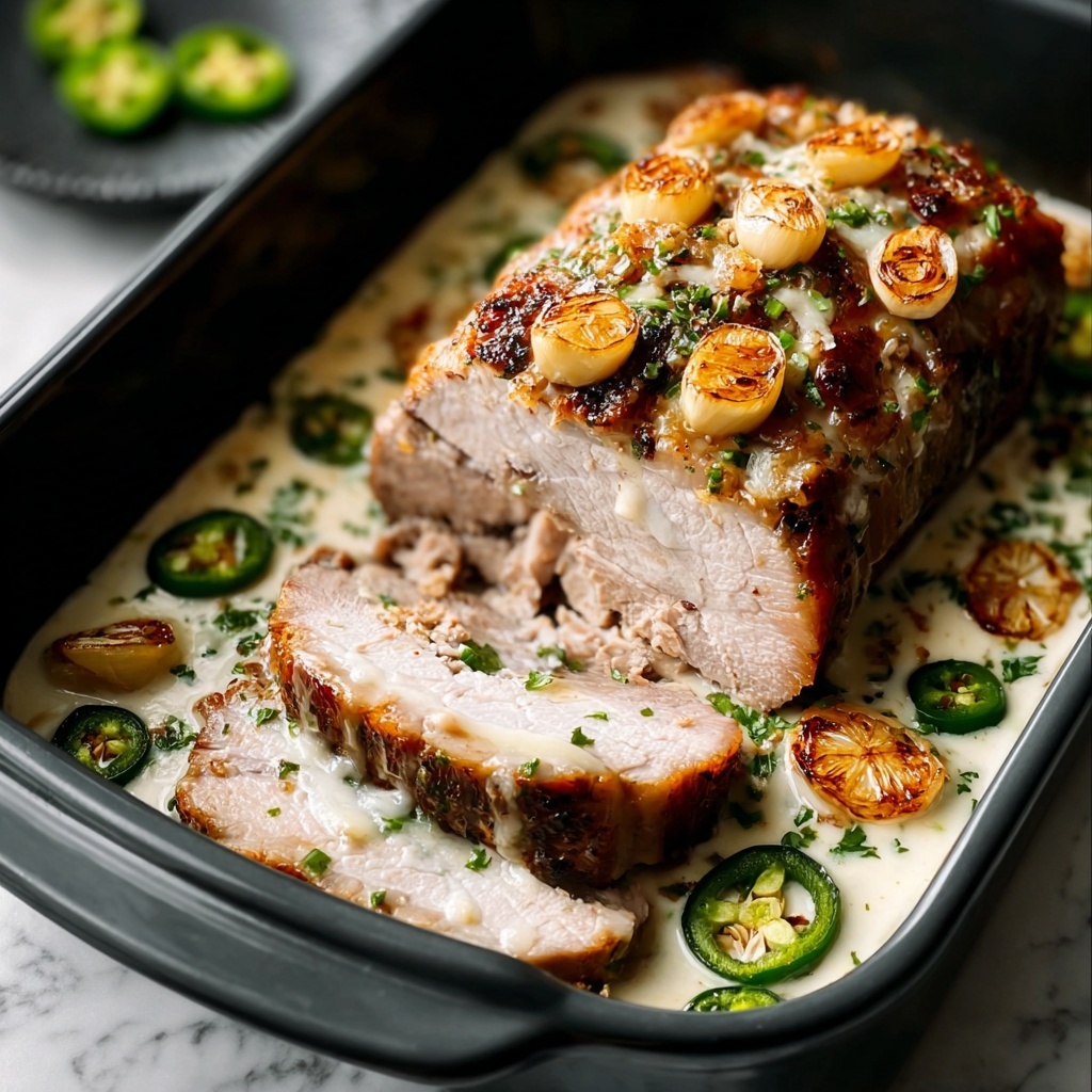 Creamy Jalapeno-Stuffed Pork Loin Wrapped in Bacon Recipe - Recipe Image