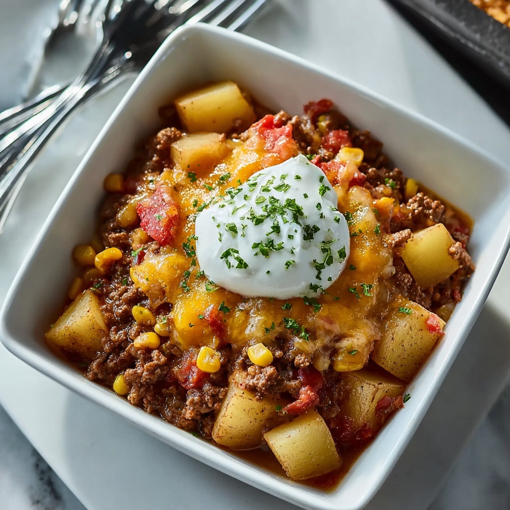 Slow Cooker Cowboy Casserole Recipe - Recipe Image