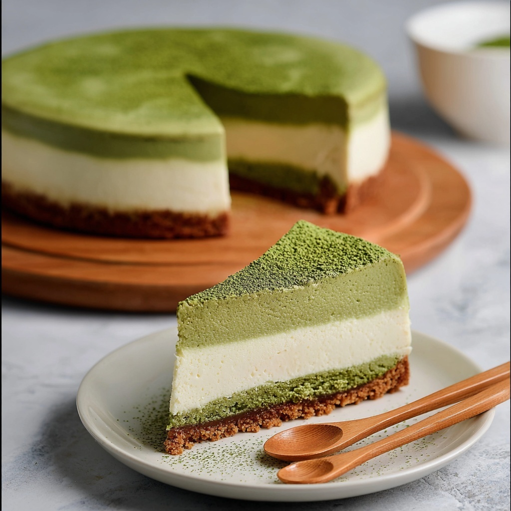 Matcha Green Tea Cheesecake Recipe - Recipe Image