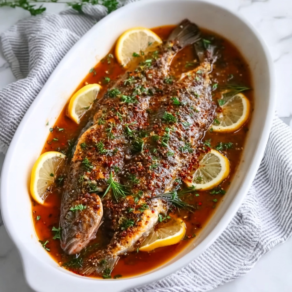 Baked Red Snapper with Garlic and Herbs Recipe - Recipe Image
