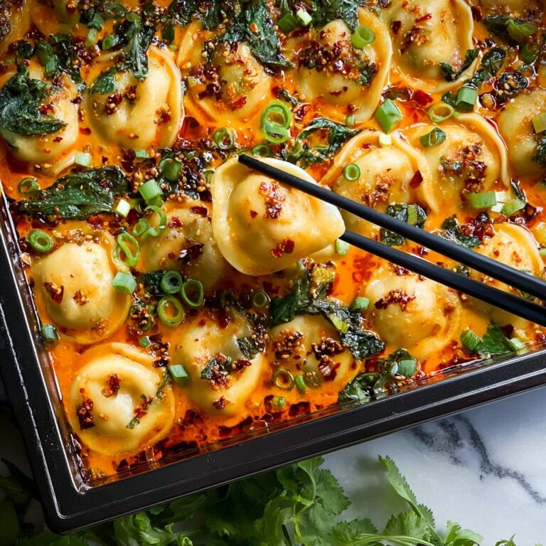 Viral One Pan Baked Dumplings Recipe