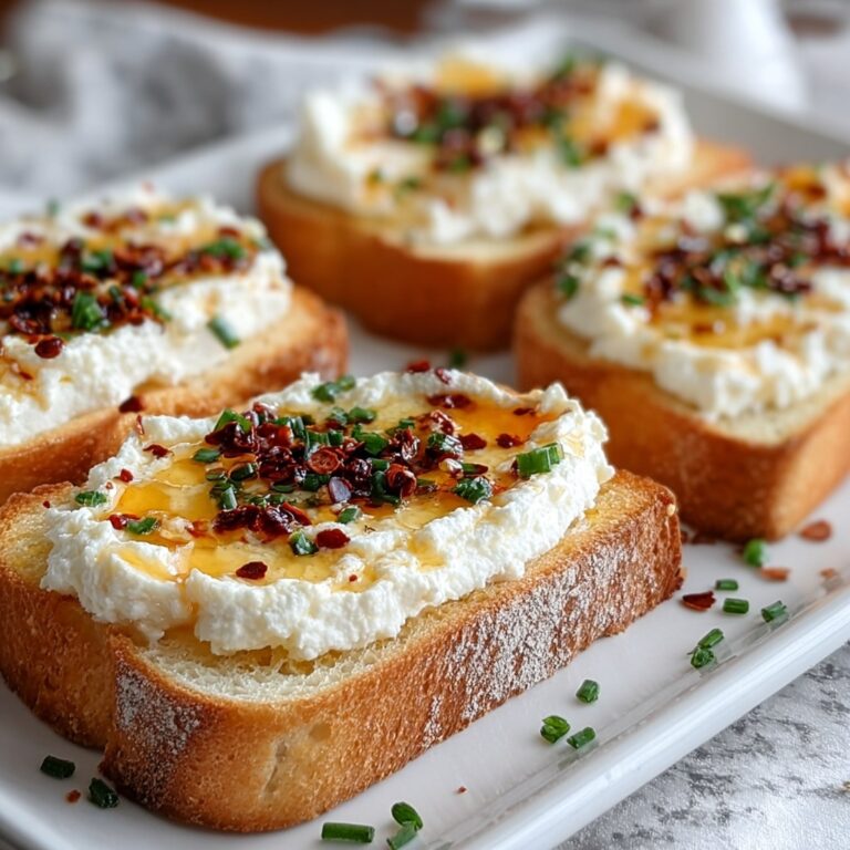 Sweet and Spicy Whipped Feta Crostini with Hot Honey Recipe
