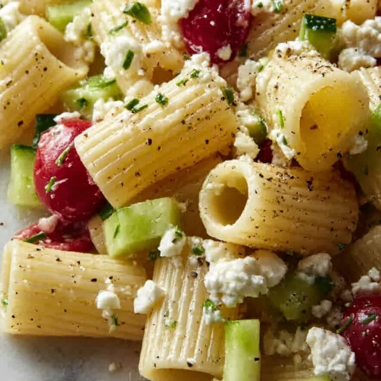 Feta & Cranberry Rigatoni Salad with Lemon Vinaigrette Recipe