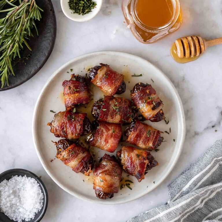 Bacon-Wrapped Dates Stuffed with Goat Cheese and Drizzled with Honey and Rosemary Recipe
