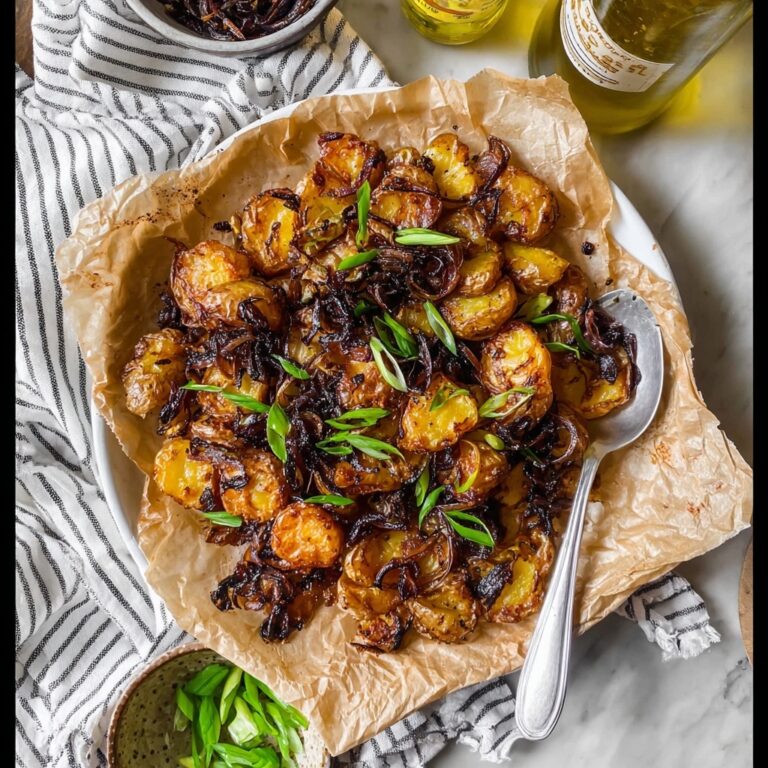 Crispy Smashed Potatoes with Roasted Garlic Recipe