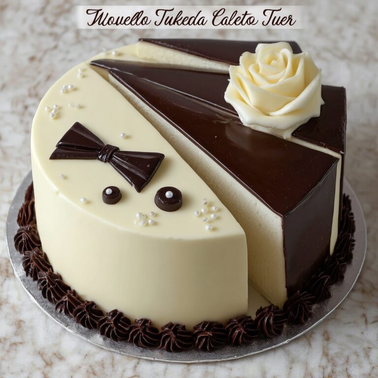 Tuxedo Cake with Vanilla and Chocolate Layers Recipe