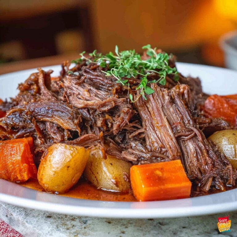 Slow Cooker Beef Chuck Roast with Vegetables in Red Wine Broth Recipe