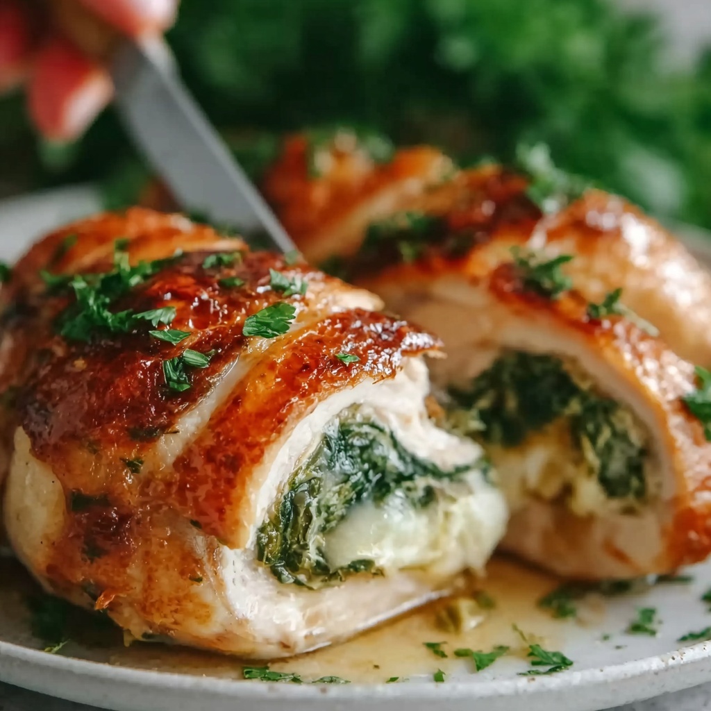 Stuffed Chicken Breasts with Spinach and Cheese Recipe - Recipe Image