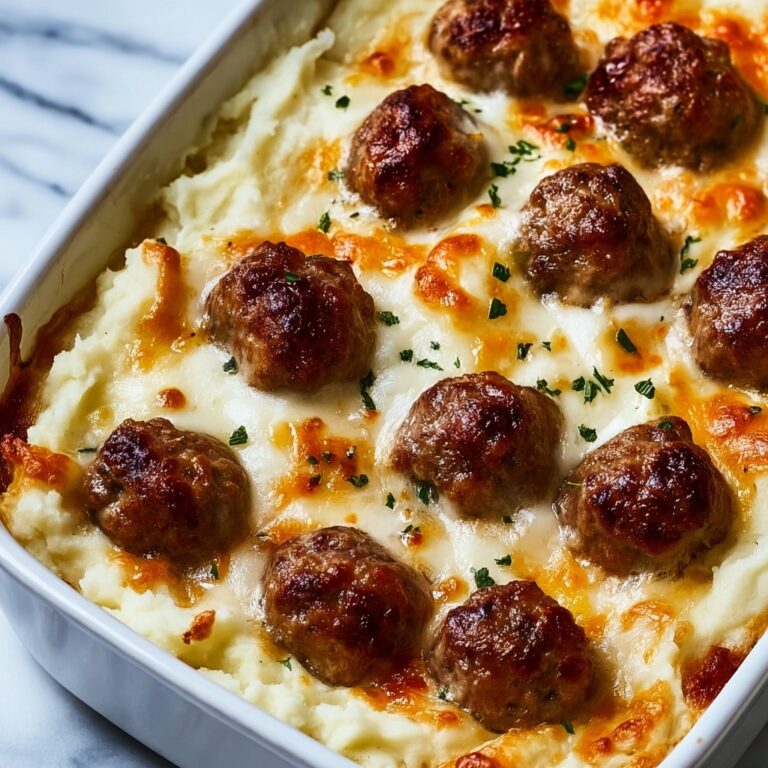 Cozy Meatball and Mashed Potato Bake Recipe