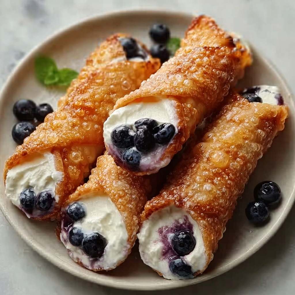 Blueberry Cream Cheese Egg Rolls: A Sweet and Crispy Dessert Twist Recipe - Recipe Image