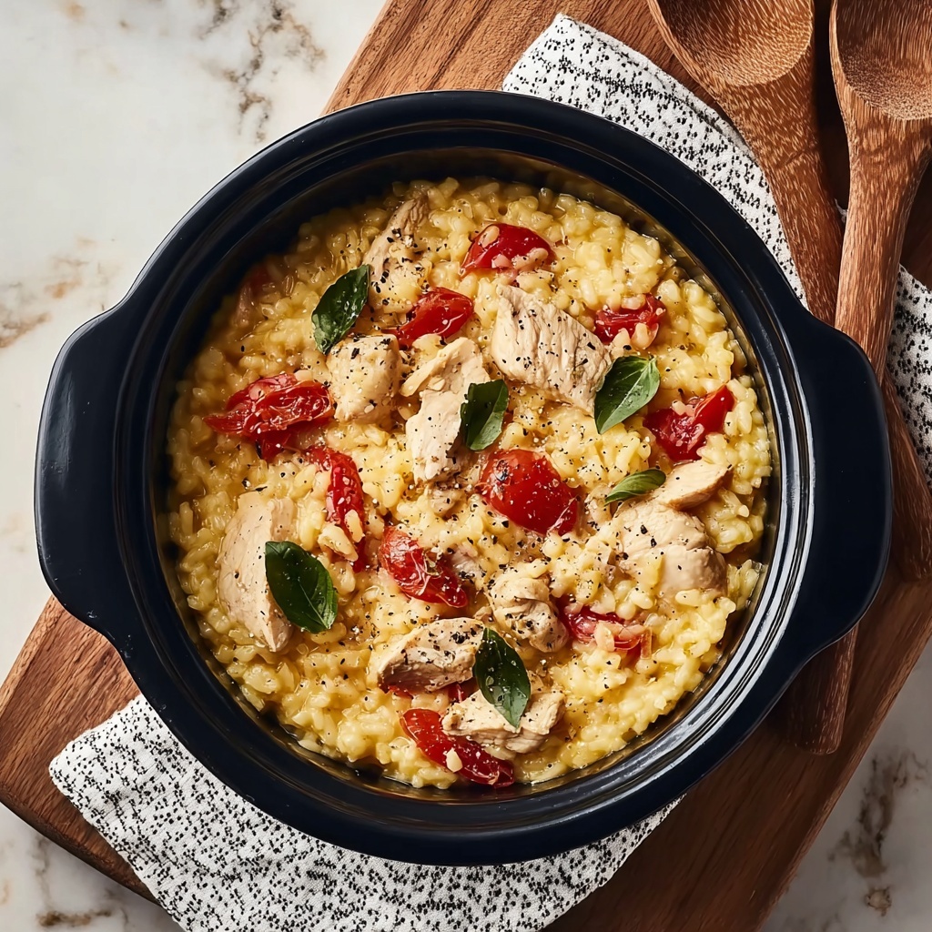 Savory Basque Risotto with Chicken, Chorizo, and Peppers Recipe - Recipe Image