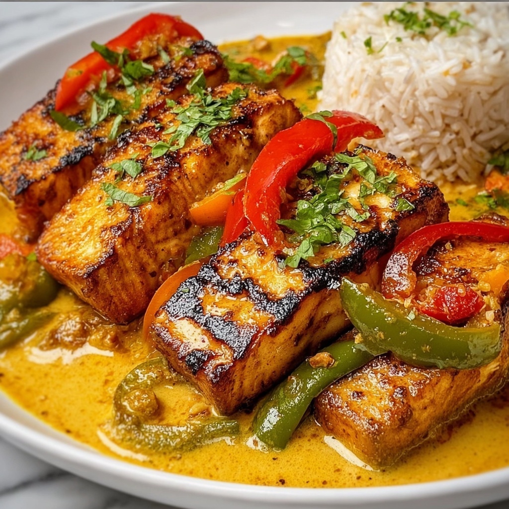 Caribbean-Style Coconut Curry Salmon Recipe - Recipe Image