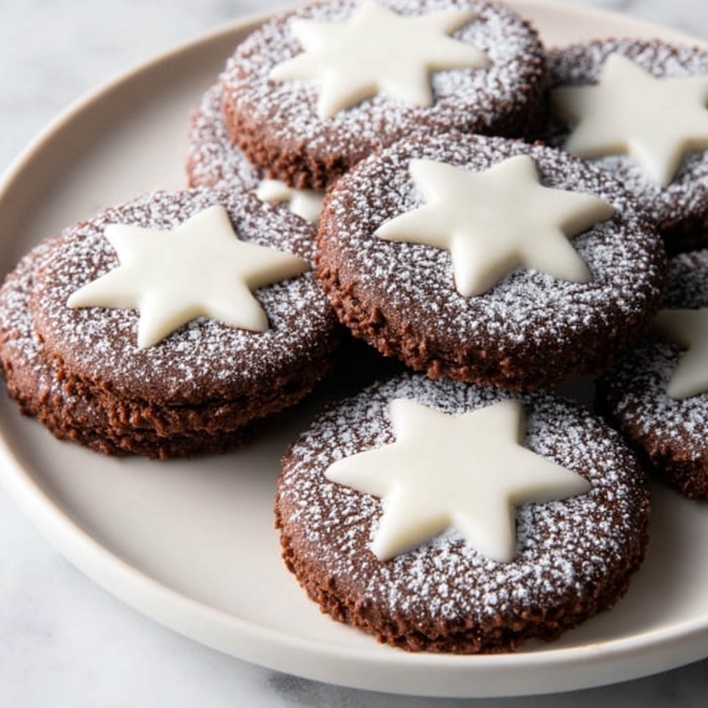 Gingerbread Linzer Cookies with White Chocolate Ganache Recipe - Recipe Image