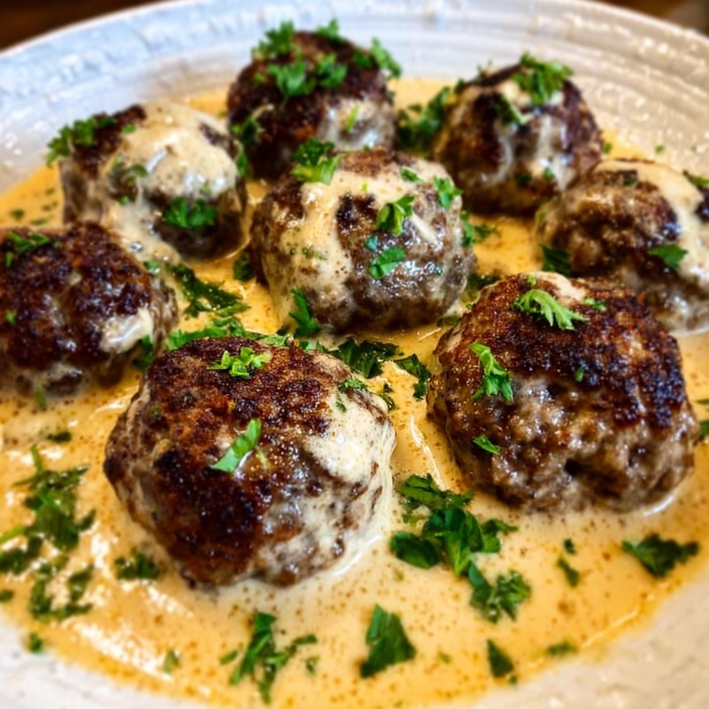Philly Cheesesteak Meatballs with Cheesy Sauce Recipe - Recipe Image