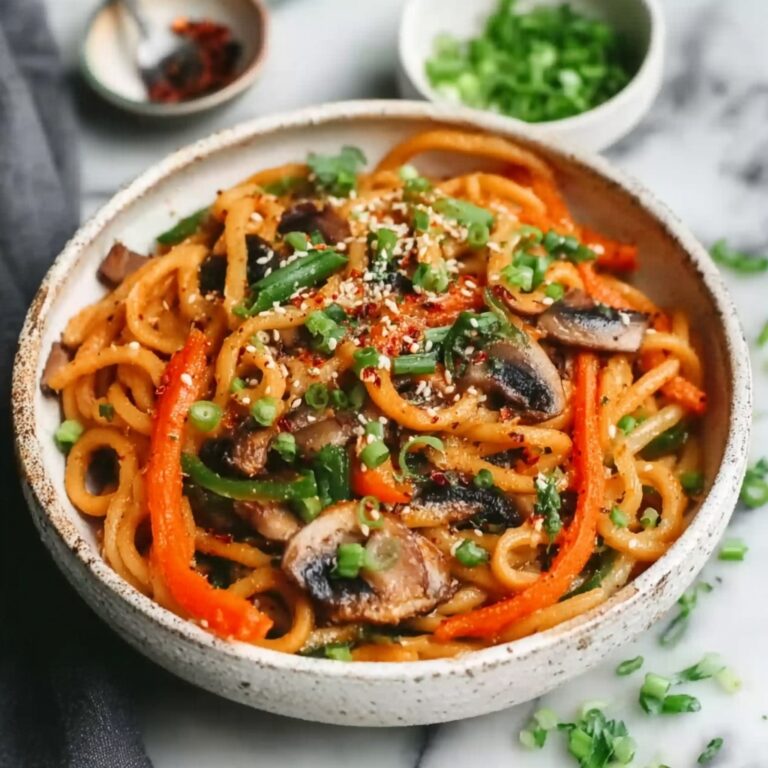 Yaki Udon Noodles with Savory Stir-Fried Vegetables Recipe