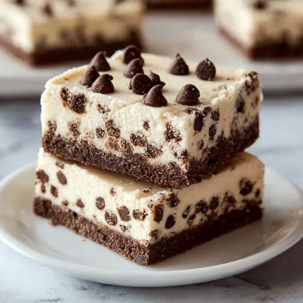 Keto Chocolate Chip Cookie Cheesecake Bars Recipe - Recipe Image