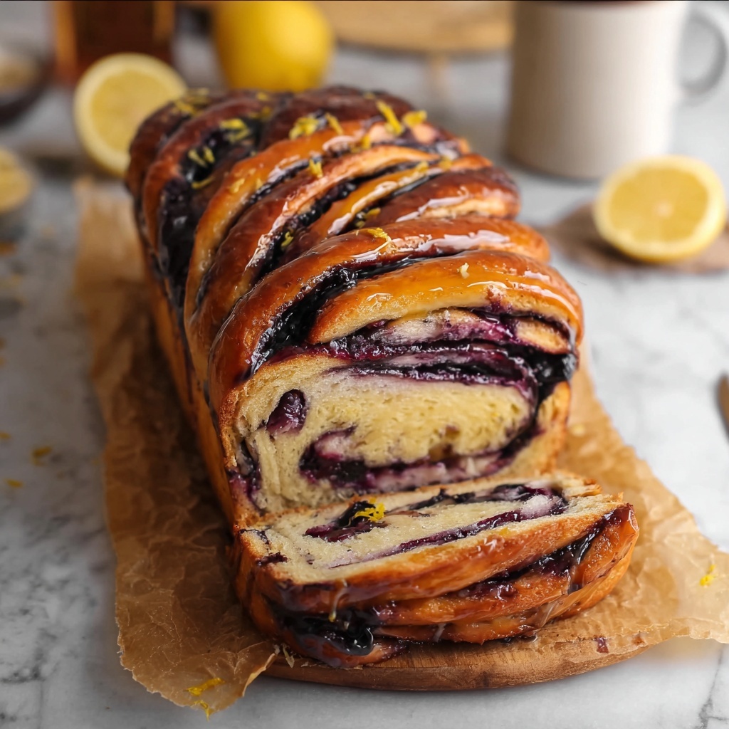 Blueberry Lemon Sourdough Babka Recipe - Recipe Image