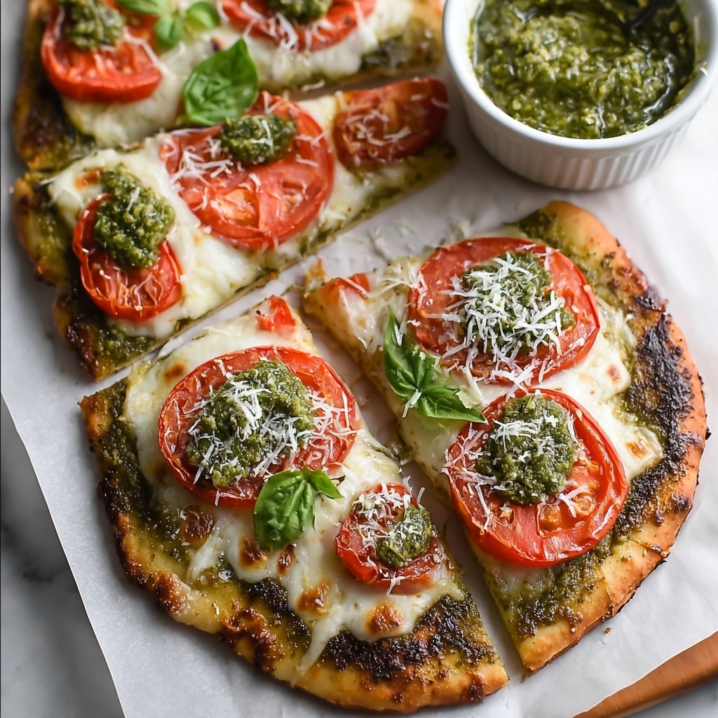 Pesto Flatbread Pizza Recipe - Recipe Image