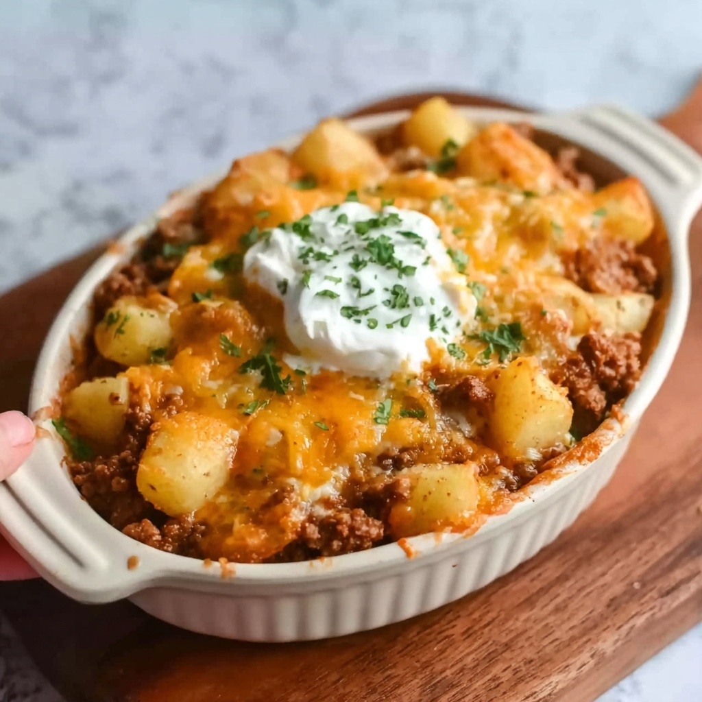 Loaded Cheesy Taco Potatoes Recipe - Recipe Image