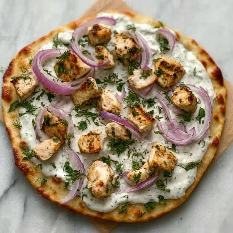 Tzatziki Chicken Naan Pizza Recipe