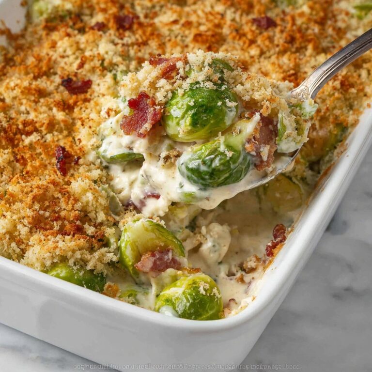 Brussels Sprout Casserole with Bacon and Gruyere Recipe